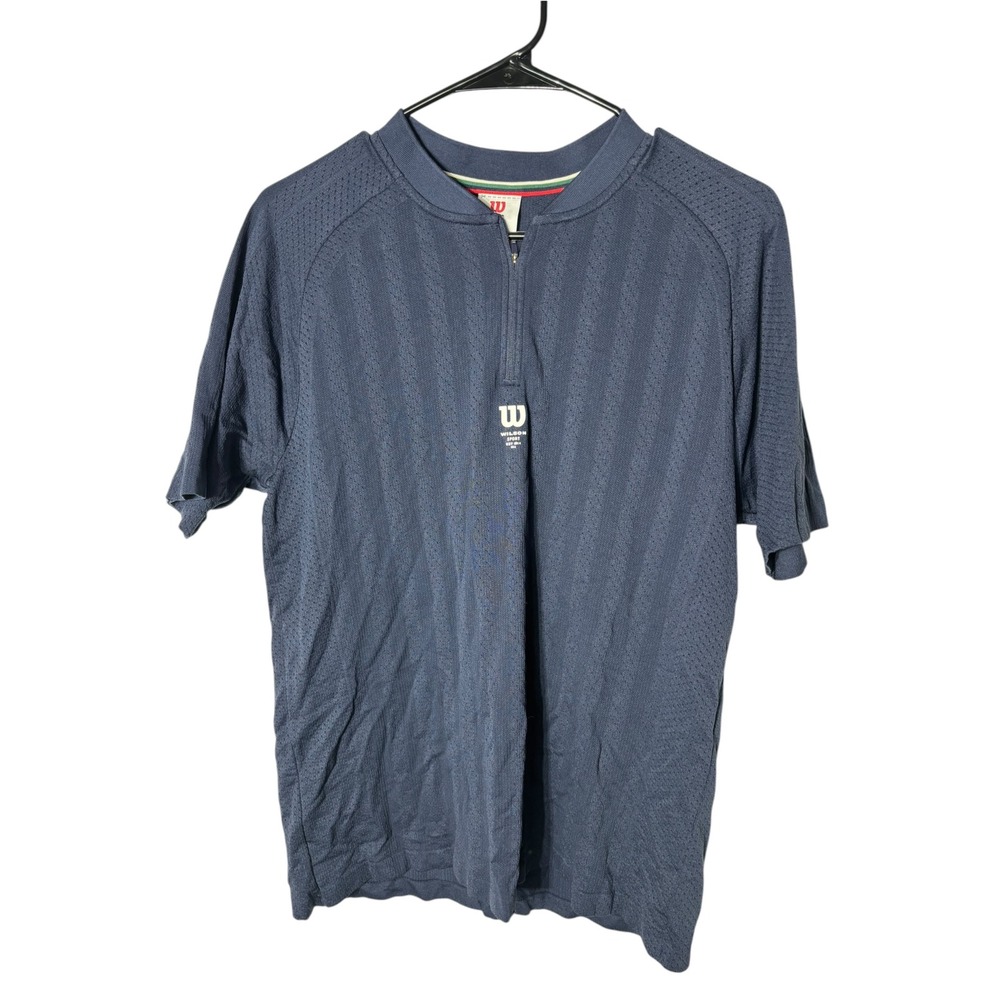 Wilson mens small game point seamless Henley shirt tennis blue new active